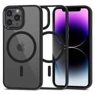 Твърд кейс с MagSafe пръстен за iPhone 13 Pro Max от Tech-Protect MagMat - Прозрачен/Черен