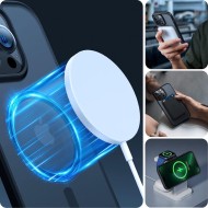 Твърд кейс с MagSafe пръстен за iPhone 13 Pro Max от Tech-Protect MagMat - Прозрачен/Черен