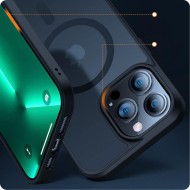 Твърд кейс с MagSafe пръстен за iPhone 13 Pro Max от Tech-Protect MagMat - Прозрачен/Черен