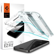2 броя стъклени протектора за дисплей на iPhone 15 Pro Max от Spigen Glas.TR "Ez Fit" - Прозрачни