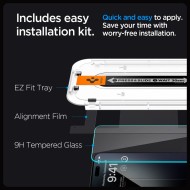 2 броя стъклени протектора за дисплей на iPhone 15 Pro Max от Spigen Glas.TR "Ez Fit" - Прозрачни