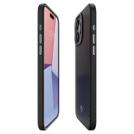 Хибриден кейс с MagSafe за iPhone 15 Pro от Spigen Enzo Aramid Mag - Черен мат