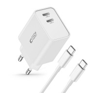 Бързо зарядно с PD 35W и USB-C кабел от Tech-Protect C35W - Бяло