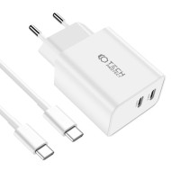 Бързо зарядно с PD 35W и USB-C кабел от Tech-Protect C35W - Бяло
