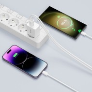Бързо зарядно с PD 35W и USB-C кабел от Tech-Protect C35W - Бяло