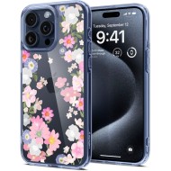 Удароустойчив твърд кейс за iPhone 15 Pro от Spigen Ultra Hybrid - Blossom