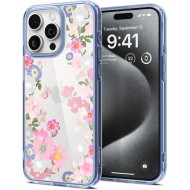 Удароустойчив твърд кейс за iPhone 15 Pro от Spigen Ultra Hybrid - Blossom