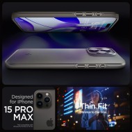 Тънък твърд кейс за iPhone 15 Pro Max от Spigen Thin Fit - Gunmetal