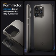 Тънък твърд кейс за iPhone 15 Pro Max от Spigen Thin Fit - Gunmetal