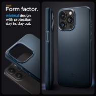 Тънък твърд кейс за iPhone 15 Pro Max от Spigen Thin Fit - Metal Slate