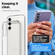 Удароустойчив, силиконов кейс за Samsung Galaxy S23 FE от Spigen Liquid Crystal - Прозрачен