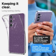 Удароустойчив, силиконов кейс за Samsung Galaxy S23 FE от Spigen Liquid Crystal - Glitter Crystal