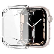 Удароустойчив кейс с протектор за Apple Watch 7/8/9 (45mm) от Spigen Ultra Hybrid - Прозрачен