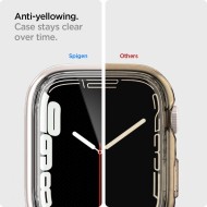 Удароустойчив кейс с протектор за Apple Watch 7/8/9 (45mm) от Spigen Ultra Hybrid - Прозрачен