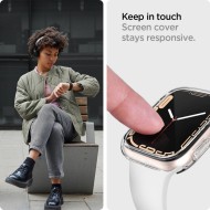 Удароустойчив кейс с протектор за Apple Watch 7/8/9 (45mm) от Spigen Ultra Hybrid - Прозрачен