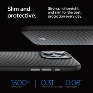 Хибриден кейс с MagSafe за iPhone 15 Pro Max от Spigen Enzo Aramid Mag - Черен мат