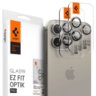 2бр комплекти от протектори за камера на iPhone 14 Pro / Pro Max / 15 Pro / Pro Max / 16 Pro / Pro Max от Spigen Optik Tr - Natural Titanium