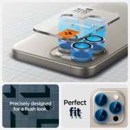 2бр комплекти от протектори за камера на iPhone 14 Pro / Pro Max / 15 Pro / Pro Max / 16 Pro / Pro Max от Spigen Optik Tr - Natural Titanium