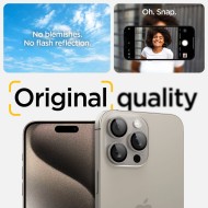 2бр комплекти от протектори за камера на iPhone 14 Pro / Pro Max / 15 Pro / Pro Max / 16 Pro / Pro Max от Spigen Optik Tr - Natural Titanium