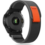 Текстилна каишка за Garmin Fenix 5 / 6 / 6 Pro / 7 от Tech-Protect Nylon - Черен / Оранжев