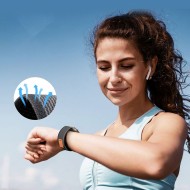 Текстилна каишка за Samsung Galaxy Watch 4/5/5 Pro/6/7/FE от Tech-Protect Nylon - Черен / Оранжев