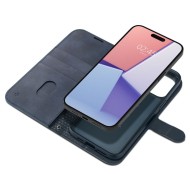 Кожен тефтер за iPhone 15 Pro от Spigen Wallet "S" Pro - Navy