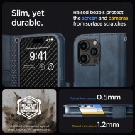 Кожен тефтер за iPhone 15 Pro от Spigen Wallet "S" Pro - Navy