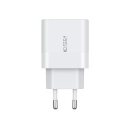 Стенно зарядно устройсто с 2 порта 20W от Tech Protect C20W - Бяло