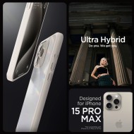Удароустойчив твърд кейс за iPhone 15 Pro от Spigen Ultra Hybrid - Natural Titanium