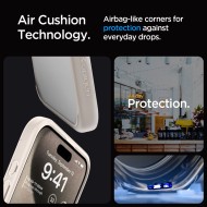 Удароустойчив твърд кейс за iPhone 15 Pro Max от Spigen Ultra Hybrid - Natural Titanium