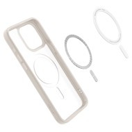 Удароустойчив кейс с MagSafe пръстен за iPhone 15 Pro Max от Spigen Ultra Hybrid Mag - Frost Natural Titanium