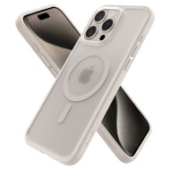 Удароустойчив кейс с MagSafe пръстен за iPhone 15 Pro Max от Spigen Ultra Hybrid Mag - Frost Natural Titanium