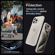 Удароустойчив кейс с MagSafe пръстен за iPhone 15 Pro Max от Spigen Ultra Hybrid Mag - Frost Natural Titanium