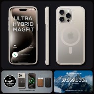 Удароустойчив кейс с MagSafe пръстен за iPhone 15 Pro Max от Spigen Ultra Hybrid Mag - Frost Natural Titanium