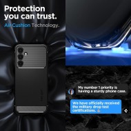 Удароустойчив кейс за Samsung Galaxy A25 5G от Spigen Rugged Armor - Черен мат