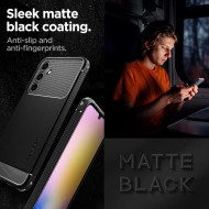 Удароустойчив кейс за Samsung Galaxy A25 5G от Spigen Rugged Armor - Черен мат