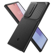 Кейс с капак за камерата за Samsung Galaxy S24 Ultra от Spigen Optik Armor - Черен
