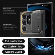 Кейс с капак за камерата за Samsung Galaxy S24 Ultra от Spigen Optik Armor - Черен