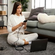 Кабел за зареждане USB-C / USB-C с PD 100W / 20V / 5A от Tech-Protect Ultraboost Evo - 200см Черен