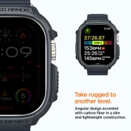 Удароустойчив кейс за Apple Watch Ultra 1/2 (49mm) от Spigen Rugged Armor - Dark Grey