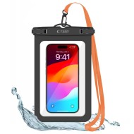Универсален водоустойчив калъф 8.9 инча Tech-Protect UWC9 - Черен / Оранжев