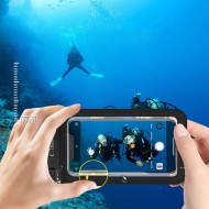 Универсален водоустойчив калъф 8.9 инча Tech-Protect UWC9 - Черен / Оранжев
