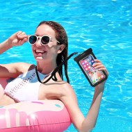 Универсален водоустойчив калъф 8.9 инча Tech-Protect UWC9 - Черен / Оранжев
