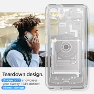 Удароустойчив твърд кейс за Samsung Galaxy S24 от Spigen Ultra Hybrid - Zero One White