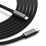 Кабел с Thunderbolt 3 от Ringke USB 3.2 Gen 2x2 с 2 USB-C и PD 240w 200см - Черен