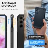 Удароустойчив, твърд кейс за Samsung Galaxy A35 5G от Spigen Tough Armor - Черен