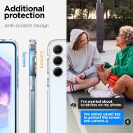Удароустойчив твърд кейс за Samsung Galaxy A55 5G от Spigen Ultra Hybrid - Прозрачен