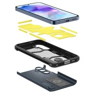 Удароустойчив, твърд кейс за Samsung Galaxy A55 5G от Spigen Tough Armor - Metal Slate