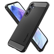 Удароустойчив кейс за Samsung Galaxy A55 5G от Spigen Rugged Armor - Черен мат
