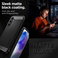 Удароустойчив кейс за Samsung Galaxy A55 5G от Spigen Rugged Armor - Черен мат